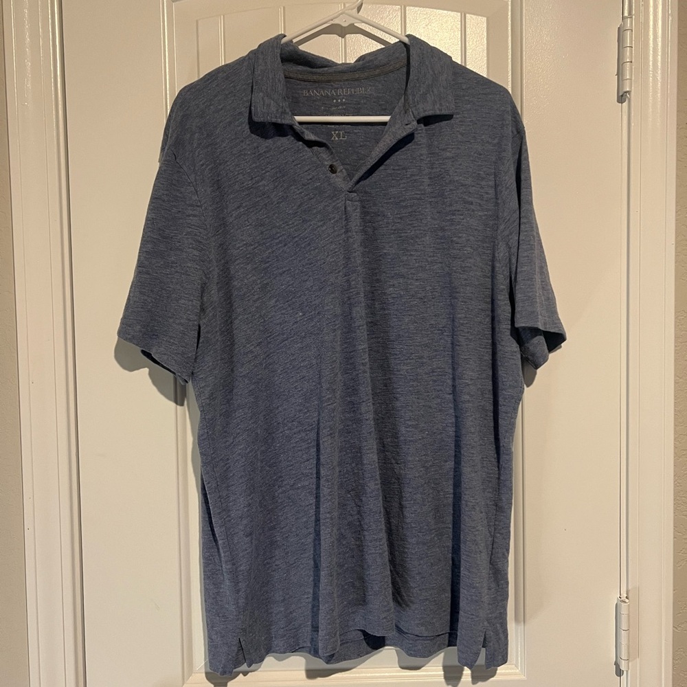 Banana Republic Vintage Heather Blue Polo Shirt
